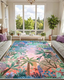 LIVEBOX Jungle Rug 9 x 12 Rug Purple Room Rugs for Bedroom, Soft Washable Area Rugs 9x12 Living Room, Modern Stain Resistant Floor Carpet Play Rugs for Kids Playroom Dining by CozyNest Decor