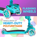 Hurtle 3-Wheeled Scooter for Kids - Wheel LED Lights, Adjustable Lean-to-Steer Handlebar, and Foldable Seat - Sit or Stand Ride with Brake for Boys and Girls Ages 1-14 Years Old by TinyTreasures Baby Boutique