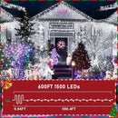 KNONEW 600ft 1500 LED Christmas String Lights Outdoor Green Wire 8 Modes & Timer Fairy Light Plug in Waterproof Patio Lights for Xmas Yard Tree Wedding Party Holiday Decorations (Cool White) by GreenHaven Gardens