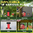 Squirrel Proof Bird Feeder for Outdoor Hanging,Metal Bird Seed Feeder with Bilateral Weight Activated Perches,5LB Large Capacity Wild Bird Feeders for Outside,Easy Refill and Clean,Red by GreenHaven Gardens