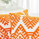 HWY 50 Orange Decorative Throw Pillow Covers 18x18 Inch, Pack of 2 Embroidered Cotton Farmhouse Cushion Cover Pillow Case for Sofa Couch Living Room Bed Bedroon, Modern Diamond Geometric by CozyNest Decor