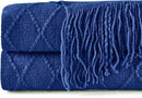 inhand Knit Klein Blue Throw Blanket for Couch, Soft Living Room Home Decor Knitted Twin Size Blanket, Outdoor Lightweight Breathable Summer Blanket, Farmhouse Warm Woven Decorative, 60"x80" by CozyNest Decor