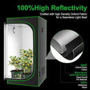 MELONFARM 32"x32"x63'' Grow Tent, High Reflective 600D Diamond Mylar Canvas with Observation Window and Floor Tray for Hydroponic Indoor Plant Growing by GreenHaven Gardens