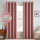 MIULEE 100% Blackout Linen Textured Curtains for Bedroom Solid Thermal Insulated Dusty Rose Grommet Room Darkening Curtains & Drapes Luxury Decor for Living Room Nursery 52 x 96 Inch (2 Panels) by TinyTreasures Baby Boutique