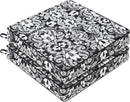 Favoyard Outdoor Chair Cushion 24 x 24 x 4 In Waterproof Pattern Fade Resistant Cushions for Patio Furniture with Removable Cover Attach Straps 28D Foam Insert Cushions Pads for Seat Sofa Couch 2 Pack by GreenHaven Gardens