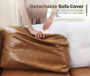 Oversized 145.5" Faux Leather Modular Sectional Sofa, Modern Large 12 Seater U Shaped Couch with Storage Seat with Reversible Chaise Deep Seat for Living Room DIY Combination - Brown by CozyNest Decor