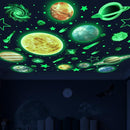 Glow in The Dark Stars and Planets for Ceiling, Robmoda Glow Solar System Wall Stickers, Space Wall Decals for Kids Boys Room (Green) by TinyTreasures Baby Boutique
