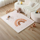 Stylish Coral Baby Play Mat for Floor 47" x 67" Rainbow Elephant – Soft 1" Thick High-Density Memory Foam Nursery Rug,Kids Rug with Non-Slip Backing for Crawling & Playing, Playroom Rug, Kids Carpet by TinyTreasures Baby Boutique