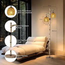 68.5" Rustic Farmhouse Remote Control Switch Birch Tree Floor lamp with Bird Nest Lantern Shade Vintage Standing Lamp for Living Room Bedroom Hotel Bar Office Wood House(Bulb Included) by CozyNest Decor
