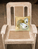 Oyster  Sandy Beach Decorative Throw Pillow 14x14 Indoor Outdoor Accent Cushion, Fabric Cover with Insert for Sofa, Bed, Porch & Living Room