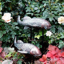 Garden Sculptures & Statues,Koi Fish Decor,Garden Fish Art,Set of 2 Antique Koi Fish Yard Art Decor for Outdoors,Patio,Yard,Lawn,Pond,Home Decoration (Bronz) by GreenHaven Gardens