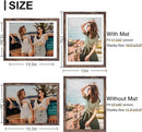 Vittanly 12x16 Picture Frames Set of 9, Shatter Resistant Plexiglass, Display 11x14 Pictures with Mat or 12x16 without Mat, Photo Frames for Wall Mount, Engineered Wood, Brown by CozyNest Decor