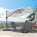 PURPLE LEAF 11 Feet Patio Umbrella Outdoor Cantilever Round Umbrella Aluminum Offset Umbrella with 360-degree Rotation for Garden Deck Pool Patio White by GreenHaven Gardens