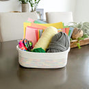 NaturalCozy 5-Piece Rectangle Storage Basket Set- Natural Cotton Rope Woven Baskets for Organizing! Small Basket for Montessori, Baby Nursery, Dog Toy Baskets, Cat Toy Box, Bathroom Organization Bin by TinyTreasures Baby Boutique
