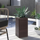 LEWIS&WAYNE Set of 2 Tall Planters for Outdoor Plants Handmade 24'' Wicker Tall Square Planter Box with Removable Liners Modern Planter for Indoor Outdoor Garden Patio Front Porch - Brown by CozyNest Decor