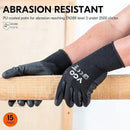 Vgo... 15-Pairs Safety Work Gloves, Gardening Gloves, Polyurethane Coated, Dipping Gloves, Latex Free (Size M, Black, PU2103) by GreenHaven Gardens