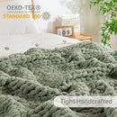 Chunky Knit Blanket Throw, 100% Hand Knit Throw Blanket Handmade Chenille Cable Knit Throw for Couch, Stylish Cozy Soft Rope Knot Crochet Blanket for Home Decor, Sage Green, 60x80 Inches by CozyNest Decor