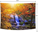 Delur Waterfall Tapestry Forest Nature Scenic Tree Mountain Sunset Tapestry Wall Hanging Natural Landscape Sunrise Headboard for Bedroom Living Room Home Decor (59.1" x 78.7") by CozyNest Decor