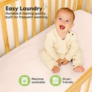Waterproof Crib Mattress Protector Cover Fitted - 2-Pack Quiet Baby Crib Mattress Pad Sheets, 52" x 28" Soft Quilted Cotton Baby Sheet, Machine Washable, Easy Fit, Durable (Mist Rose/Quin) by TinyTreasures Baby Boutique