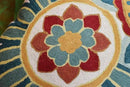 Daisy Floral Pillow Cover Teal Flower Pillowcase Flowery Outdoor Cushion Suzani Accent Pillowsham Flower Floral Chair Cushion Hand Embroidered Cushions Wool Size 18x18 by CozyNest Decor