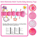 Baby Girls Toys 6-12 Months - Infant 6-in-1 Sensory Music Animal Stuffed Caterpillar Toy with Rattle & Mirror Crinkle for Tummy Time, Newborn 0 3 6 9 12 18 Shower Gifts Soothing Companion Toys, Pink by TinyTreasures Baby Boutique