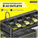 KAFAHOM Power Tool Organizer with Charging Station.Garage 8 Drill Holder Built in 8 Outlets Power Strip,Tool Storage Shelf Wall Mount,Tool Battery Organizer with Screwdriver/Hammer/Air Tool Rack by GreenHaven Gardens
