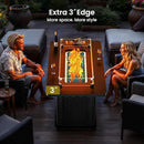 Ciays 43-Inch Rectangular Propane Fire Pit with 60,000 BTU Output, Fire Pit Table Premium Gas for Outside Patio with 304 Stainless Steel H-Burner, Glass Stones, and Wind Guard,Black by GreenHaven Gardens
