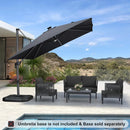 PURPLE LEAF 10 Feet Patio Umbrella Outdoor Cantilever Solar Powered LED Square Umbrella Aluminum Offset Umbrella with 360-degree Rotation for Garden Deck Pool Patio, Grey by GreenHaven Gardens