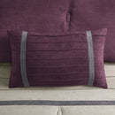 7 Piece Faux Suede Comforter Set Purple Queen