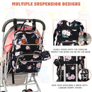 Baby Diaper Bag Backpack, Travel Diaper Bags for Girl Boy Large Capacity Baby Bag Backpack for Women Black Floral by TinyTreasures Baby Boutique