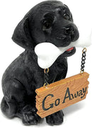 Nature's Mark Black Labrador Retriever Dog Puppy Statue with Welcome Sign Resin Garden Statue Decor 6.7" H by GreenHaven Gardens