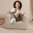 Kids Snuggly-Soft Sherpa Chair, Cuddly Toddler Foam Chair for Boys and Girls, Light Grey by TinyTreasures Baby Boutique