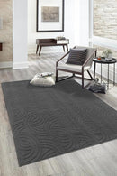 Non-Slip Washable 5x7 Area Rugs for Living Room Bedroom, Ultra Soft Bedside Rug, Indoor Floor Carpet for Kids Girls and Boys, Dorms, Nursery Rooms, Non-Skid Area Rug, Circle Anthracite Grey, 5'x7' by TinyTreasures Baby Boutique
