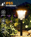 Super Bright Solar Pathway Lights Outdoor Powered,Adjustable Warm&Cool White,Waterproof IP65 Garden Decor Landscape Lighting Outside for Yard/Patio/Walkway/Driveway/Landscape (Obsidian Black, 6 Pack) by GreenHaven Gardens