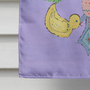 Easter Bunny Fleur de lis House Flag 28x40 Porch Sleeve Pole Decorative Outside Yard Banner Artwork Wall Hanging, Polyester