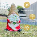 Outdoor Garden Gnomes Statue, Bee Flower Gnome Sculpture, with Solar LED Lights for Yard, Patio, Lawn Ornaments for Garden, Patio Gnome Gifts for Mom by GreenHaven Gardens
