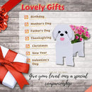 Shih Tzu White Dog Planter Plant Pots,Cute Garden Dog Flower Planter,Dog Planters Birthday Gifts for Women,Office,Indoor/Outdoor Decor（9.45 * 8.98 * 13.5in） by GreenHaven Gardens