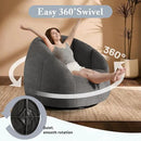 Giant Bean Bag Swivel Chair for Adults - Comfy Plush Round Shell Soft Accent Chaise Lounge Indoor Reading Chair, Oversized Cozy Floor Sofa for Living Room, Bedroom & Game Rooms, Dorm, Gray by CozyNest Decor