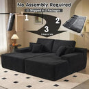 ovios 81" Oversized Sectional Double Lounge Chaise with Cloud Plush Sofa Bed, No Assembly Required, Fluffy Modern Sleeper Loveseat Chair for Indoor Living Room Bedroom Reading, Black (Corduroy Fabric) by CozyNest Decor