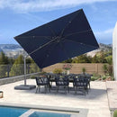 PURPLE LEAF 11.5' X 8' Left-right Tilting Outdoor Patio Umbrella Swivel Offset Cantilever Heavy Duty Rectangle Aluminum Umbrella with UV Resistant for Deck Pool Patio Backyard, Ocean Slate by GreenHaven Gardens