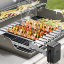 only fire Stainless Steel Electric Skewer Turner, Rotated Grilling Rack Shish Kabob Set with 7 Skewers and Dual-Purpose Rotisserie Motor by GreenHaven Gardens