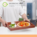 Prosumers Choice Wooden Tray - Dark Wood Serving Trays with Handles - Nesting Design for Space Saving - Wooden Serving Tray for Food, Drinks, Snacks - Set of 3 by CozyNest Decor