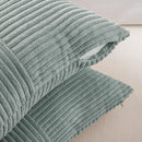 Fancy Homi 2 Packs Grey Blue Euro Decorative Throw Pillow Covers 24x24 Inch for Couch Bed Sofa, Rustic Farmhouse Boho Home Decor, Soft Corss Corduroy Patchwork Accent Big Square Cushion Case 60x60 cm by CozyNest Decor