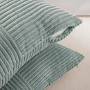 Fancy Homi 2 Packs Grey Blue Decorative Throw Pillow Covers 16x16 Inch for Couch Bed Sofa, Rustic Farmhouse Boho Home Decor, Soft Corss Patchwork Corduroy Textured Square Cushion Case 40x40 cm by CozyNest Decor