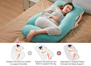 Momcozy U Shaped Pregnancy Pillows with Cotton Removable Cover, 57 Inch Full Body Pillow Maternity Support, Must Have for Pregnant Women, Tiffany Blue by TinyTreasures Baby Boutique