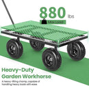 Homdox MAX 880LB Garden Cart, Heavy Duty Garden Wagon, Mesh Foldable Garden Cart, Pullable Gardens Wagon with 180° Rotating Handle, Collapsible Garden Carts for Yard Beach Farm, Black with Bag by GreenHaven Gardens