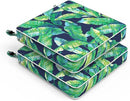 LVTXIII Patio Chair Cushions 22"x22"x3", Water-Repellent Outdoor Seat Cushions for Patio Furniture, Square Chair Pads with Ties for Home Garden Decoration, Set of 2, Hanalei Lagoon by GreenHaven Gardens