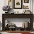 Farmhouse Modern Console Table 55.4-Inch Entryway Sofa Table with Drawers & Storage Shelf for Living Room Hallway Entrance, Dark Coffee by CozyNest Decor