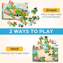 BenBen Puzzles for Kids Ages 4-6, 6 Pack 24 Piece Wooden Jigsaw Puzzles for Toddlers Ages 3-5, Preschool Learning Educational Toys for Boys Girls by TinyTreasures Baby Boutique