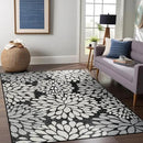Beverly Rug Outdoor Rug 9x12 Modern Exotic Tropical Leaf Area Rugs for Indoor and Outdoor Patio Deck Porch Garden Water Resistant Washable Outside Carpet (9 x 12 Dark Gray) by CozyNest Decor